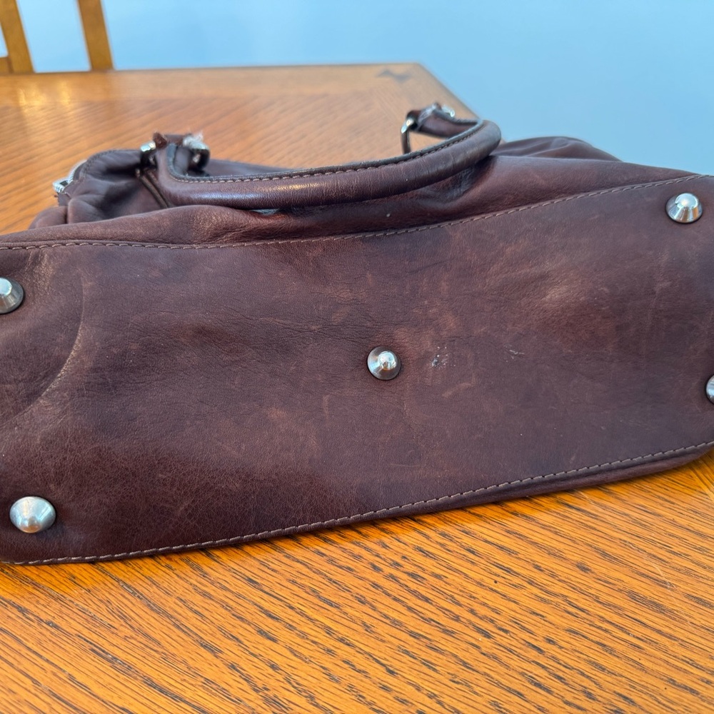 Elegant Brown Leather Handbag - Made in Italy - Picture 8 of 9